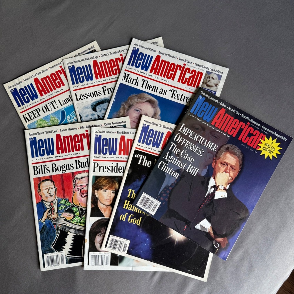 Lot of 7 Vintage The New American Magazines 1997-1998 Bill Clinton Impeachment